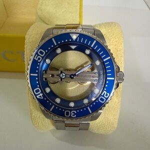 Invicta Skeleton Silver and Blue Men's Watch